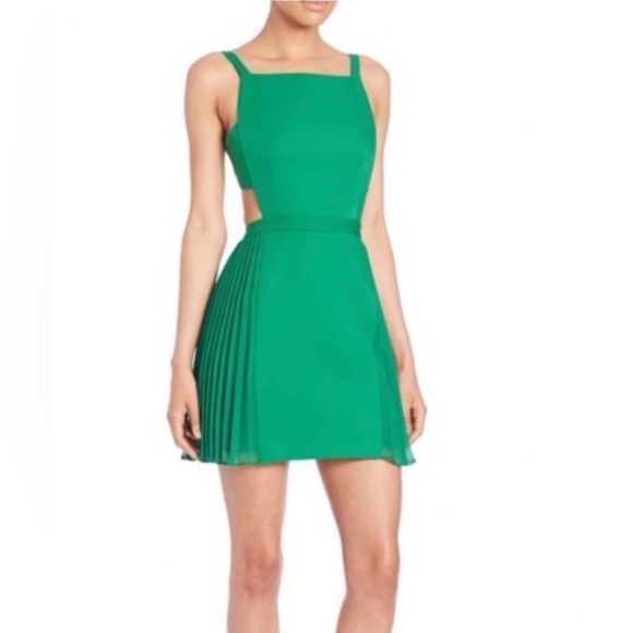 BCBGMAXAZRIA Brielle 🟢 Open-Back, Side-Pleated Dress - Picture 1 of 10